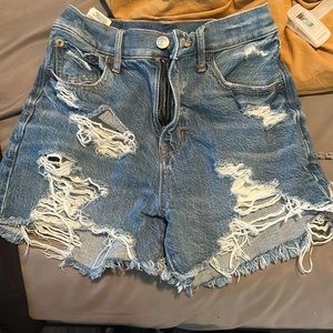 Distressed high waisted shorts